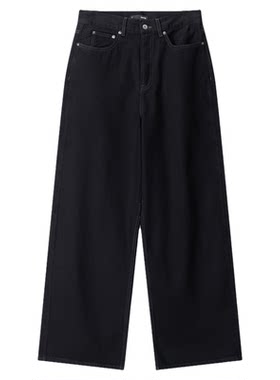 INCIP AC风格1981U 进口KURABO纱线 13盎司直筒宽松黑色牛仔裤