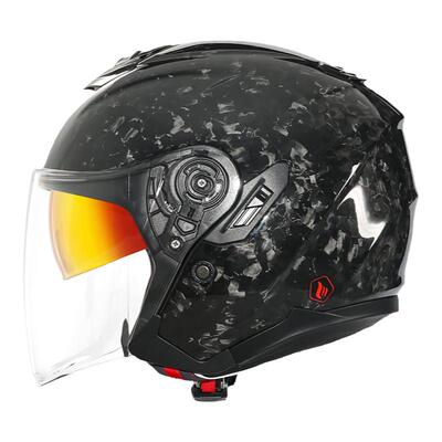 faseed碳纤维半盔摩托车四季