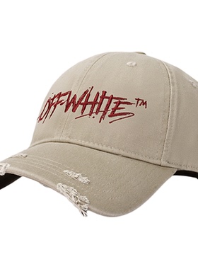 OFF-WHITE™官方旗舰店帽子潮牌男款刺绣字母做旧美式鸭舌帽女款
