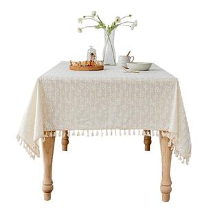 ins风小雏菊碎花桌布拍照田园棉麻布艺书桌装饰宿舍小清新台布