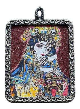 手绘扎基拉姆唐卡男女情侣吊坠