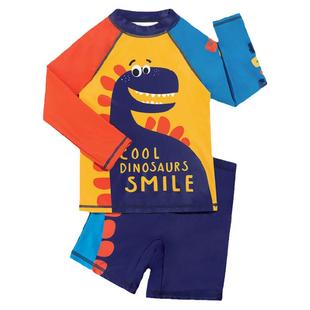 UPF50+防晒|20%氨纶高弹长袖长裤分体儿童游泳衣男童男宝沙滩冲浪