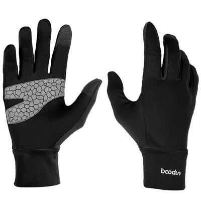 BOODUN运动手套越野户外跑步足球训练全指防滑细绒保暖触屏薄款秋