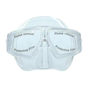 大神款透明美人鱼自由潜水面镜高清大框防雾护鼻一体防呛水近视镜