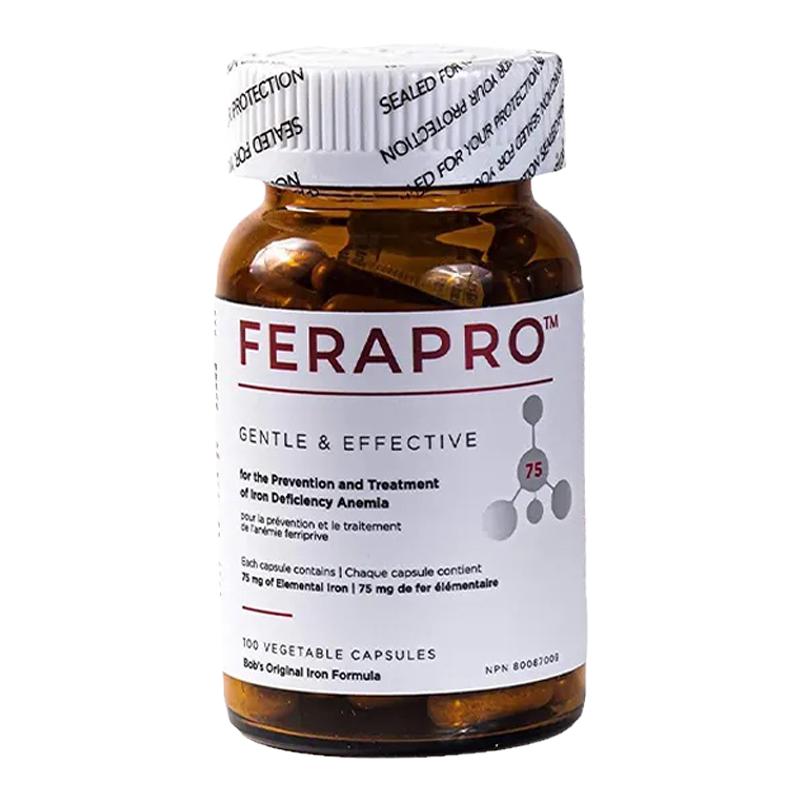 加拿大 FERAPRO 复合补铁胶囊 富马酸亚铁高吸收 缺铁性贫血