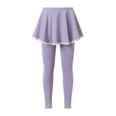 Little Naive女童瑜伽裙裤弹力春秋新款芭蕾风儿童假两件裤子