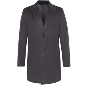 [羊毛桑蚕丝]沙驰男装男士毛呢大衣冬季新款高端商务中长款外套男