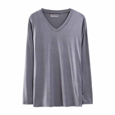 男春秋莫代尔宽松v领纯色家居服