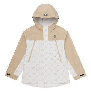 26新款MLB儿童冲锋衣外套男女童NY复古老花休闲运动夹克7AWJM0161