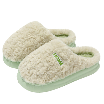 棉拖鞋女家居厚底毛毛绒保暖棉拖