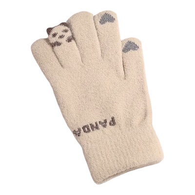 毛线手套女冬季可爱可触屏加绒