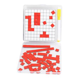 三年级数学教具磁性正方形面积与周长学具一平方厘米分米学习教学边长平方米小学面积测量器小方块套装磁吸