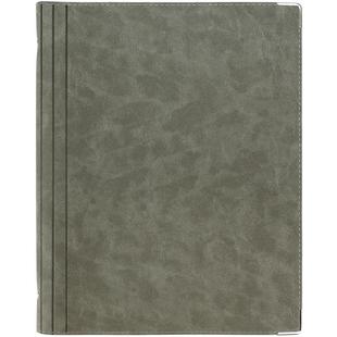 道林a5盖章软皮活页本可拆卸记事本金属夹20孔复古便携式手账本简约空白b5涂鸦定制a4笔记本加厚120克米黄纸