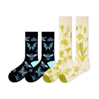 烦恼商店四季情侣薄款提花中筒袜