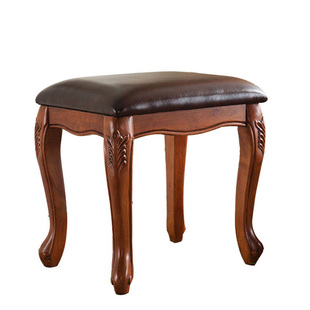 美式梳妆凳真皮琴凳欧式卧室实木化妆凳儿童古筝凳梳妆台凳子