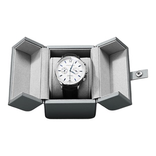 木世PU皮手表盒单只便携对开手表收纳盒腕表盒出差旅行手表包装盒