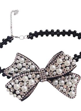 仿珍珠项链女蝴蝶装饰锁骨链项圈