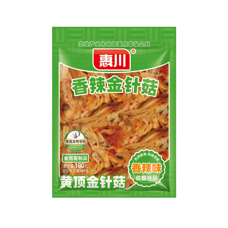 惠川香辣金针菇180g大袋装四川特产麻辣红油味菌类蘑菇即食下饭菜