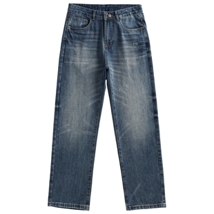 班尼路SK美式复古直筒牛仔裤男夏季2026新款设计小众显瘦阔腿裤YS