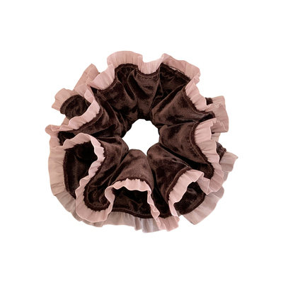 韩系甜美丝绒双层花边大肠发圈