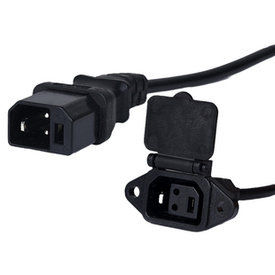 新国标电动车2+2母座输入线插头 充电器输出线公头转换头通用插座