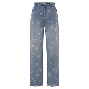 曼加塔【雏菊牛仔】夏日新中式风裤子