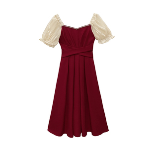 敬酒服女夏季款新娘回门便装红色裙子结婚礼服平时可穿订婚连衣裙