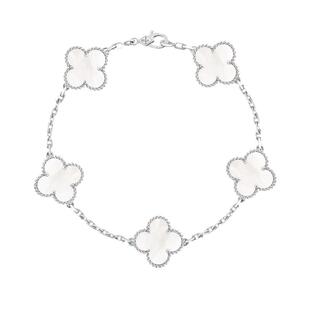 【自营】中古99新梵克雅宝Vintage系列五花手链珍珠贝母18K金手链