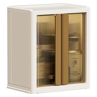 化妆品收纳盒梳妆台加高护肤品置物架可折叠桌面整理盒防尘化妆柜