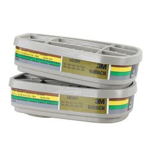 3M 6006CN滤毒盒防有机蒸气甲胺甲醛氨气氟化氢氯气过滤盒滤毒罐
