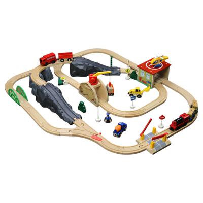 木质火车轨道益智玩具