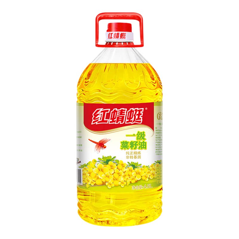 RDGO/红蜻蜓粮油菜籽油一级菜籽油4.5L色拉油非转压榨健康烹饪