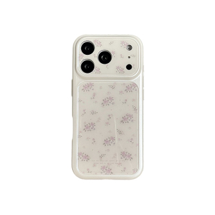 ins韩风白底粉色玫瑰花适用苹果17promax手机壳iphone16pro新款ip15p亚克力17大视窗镜头全包防摔保护套pm女