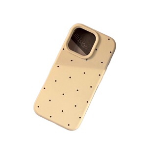 简约 Cream Yellow Polka Dot Soft糯米壳 Phone Case -适用 iPhone 17 Pro Max/16/15/14 Pro Simple & Cute