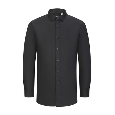 【热保护】乔治白加棉加厚男士长袖衬衫商务休闲保暖黑色衬衣冬