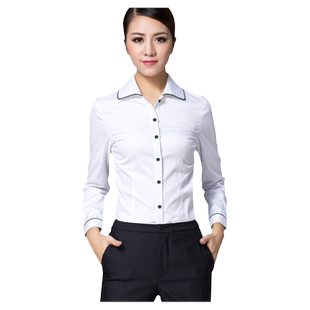 职业装衬衫女短袖白衬衣工装上衣保险公司酒店银行工作服制服春