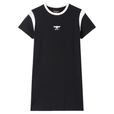 BOYLONDON黑色修身亲肤显瘦高弹T恤裙2026春夏女款连衣裙W17900