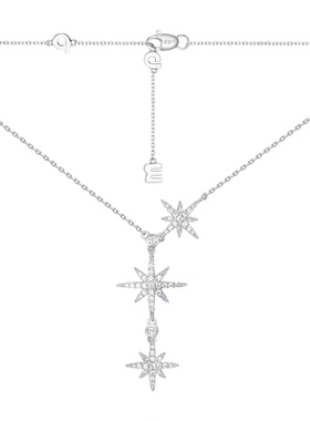 六芒星轻奢小众纯银女项链流星