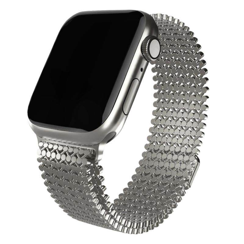 莫斯密码不锈钢表带磁吸适用苹果手表iwatch11applewatch89se10代