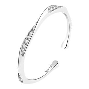 925纯银莫比乌斯戒指女可开口调节高级感食指戒轻奢百搭戒子饰品