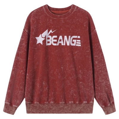 本当美式复古上衣打底衫做旧卫衣