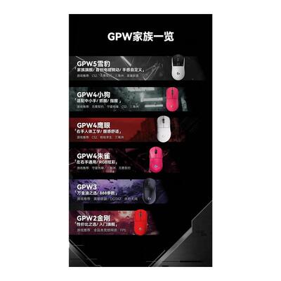 罗技GPW5代雪豹无线鼠标gpw5电竞