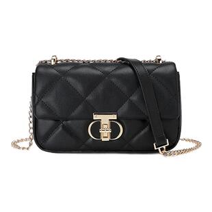 稻草人女包2026新款高级感百搭牛皮包包菱格链条小方包单肩斜挎包