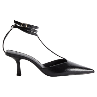 HM女鞋冬季晚宴高跟露跟鞋T字带时尚细带凉鞋1291778