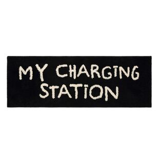 DDD 美式创意英文床边毯浴室防滑吸水植绒地垫沙发黑色潮流长地毯