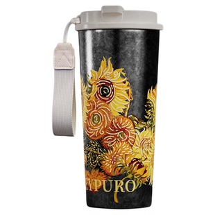 麦普隆纯钛向日葵钛咖啡保温杯男女车载高颜值水杯子礼盒生日礼物