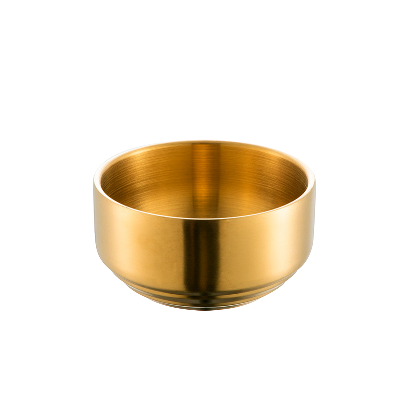 韩式304双层不锈钢米饭碗带盖碗韩国料理泡菜碗家用汤碗防烫儿童