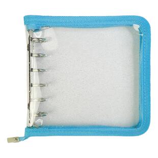 自制少女紫色方形活页本pvc咕卡本外壳闪粉追星手账拼贴包边拉链