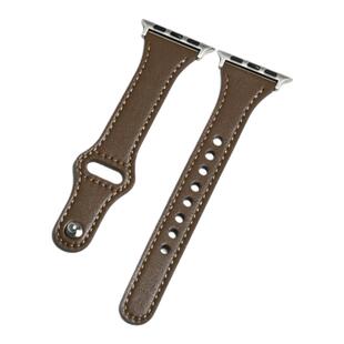 【简约钉扣】适用applewatch柔软真皮S11/10钉扣小蛮腰表带iwatch9苹果手表S8细表带4/5/6/7代se代秋冬表带女
