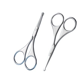 不锈钢鼻毛剪刀圆头修男用安全剃鼻毛修剪器女士修眉毛小剪刀尖头